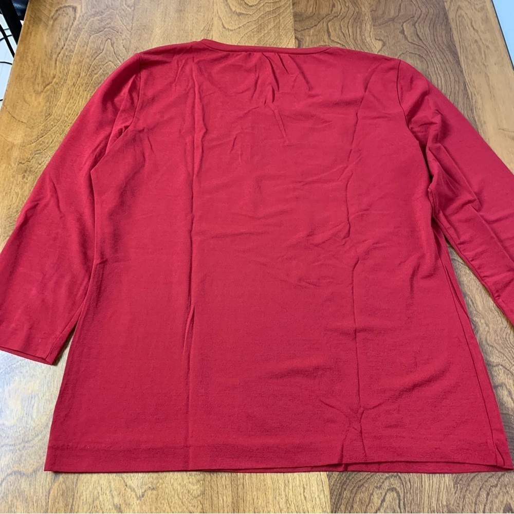 Max Mara Long Sleeves Top T Shirt Red Size XL Made Italy Crewneck Capsule - Picture 11 of 12